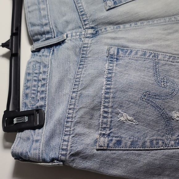 ADRIANO GOLDSCMIED Distressed Light Wash Ex-Boyfriend Denim Shorts Size 28 - Picture 16 of 16